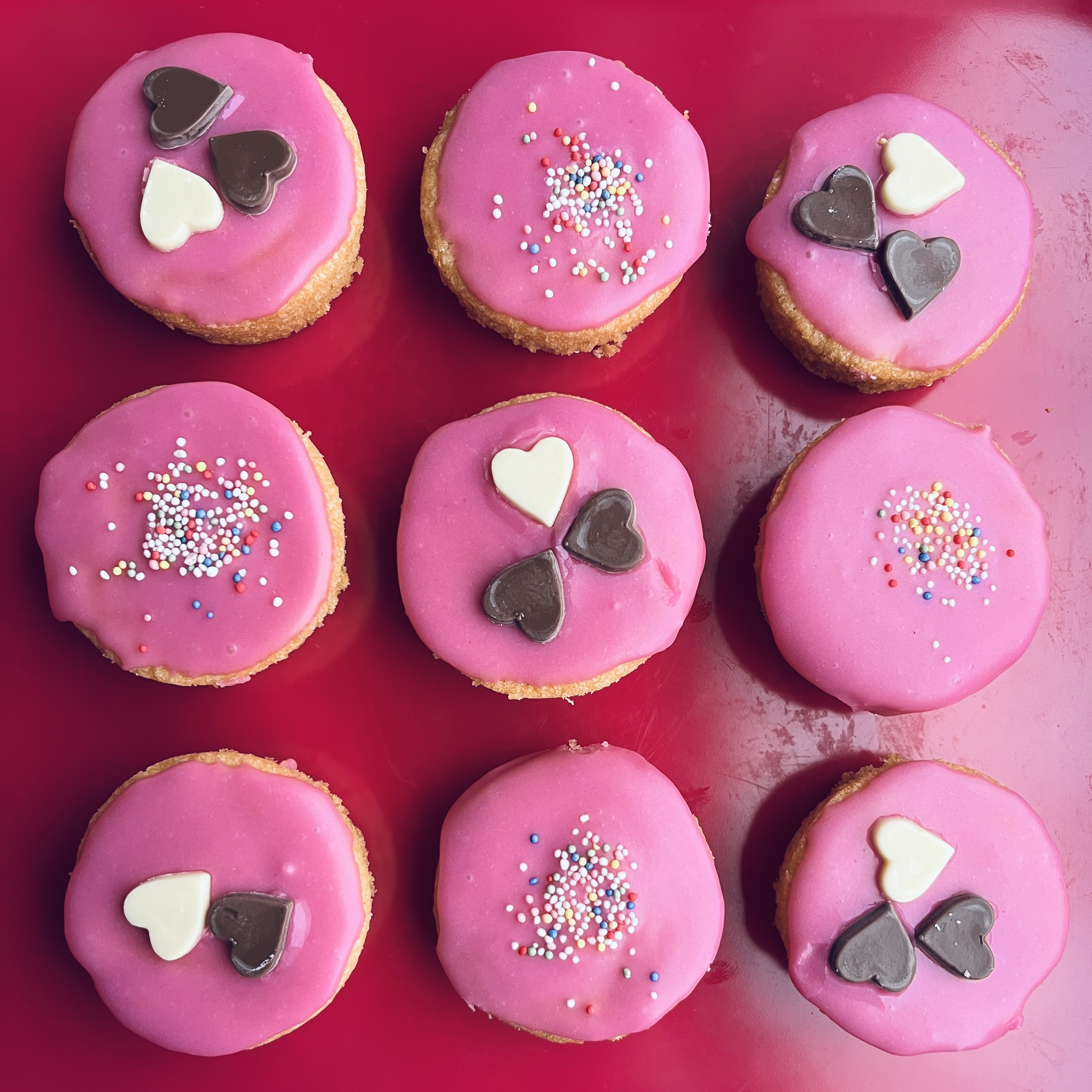 Mini roze koeken